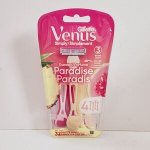 ⭐4/$15 Gillette Venus Simply 3 3-Blade Disposable Razor Paradise, 4 CT